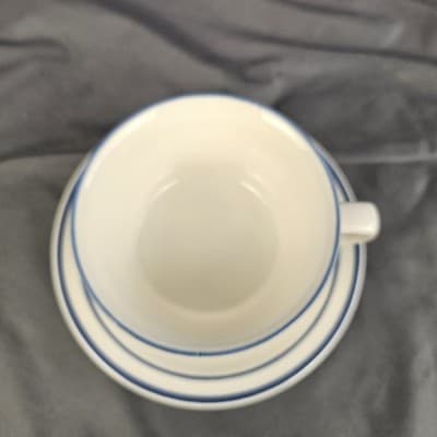 Pfaltzgraff Village Stoneware Cup & Saucer Blue Floral Set of 4 Coffee Tea Set-2 - Thumbnail 6