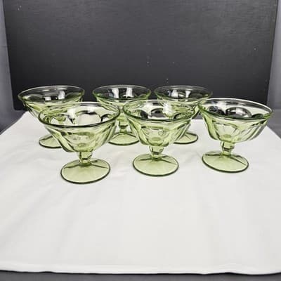 Indiana Glass Co Kings Crown Thumbprint Dessert/ice Cream Glasses Set Of 6 - Thumbnail 2