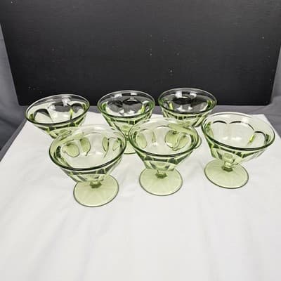 Indiana Glass Co Kings Crown Thumbprint Dessert/ice Cream Glasses Set Of 6 - Thumbnail 3