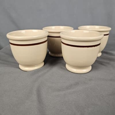 Sterling China Desert Tan Custard Sherbert Cups Restaurant Ware Set of 4 USA - Thumbnail 2