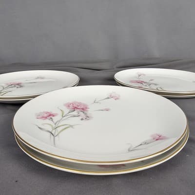 Vintage Royal Court Carnation Fine China JAPAN Set of 2 Salad Plates 7.5" - Thumbnail 5