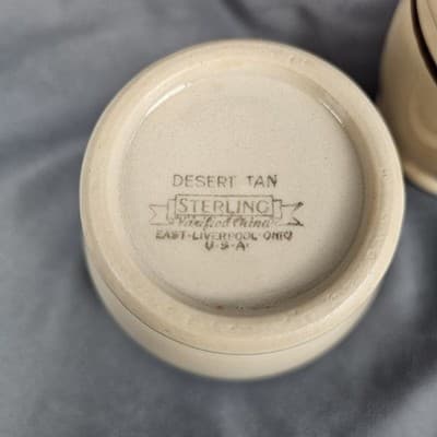 Sterling China Desert Tan Custard Sherbert Cups Restaurant Ware Set of 4 USA - Thumbnail 4