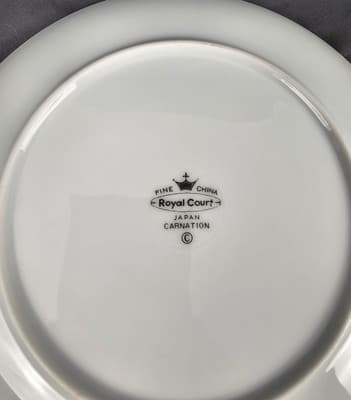 Vintage Royal Court Carnation Fine China JAPAN Set of 2 Salad Plates 7.5" - Thumbnail 3