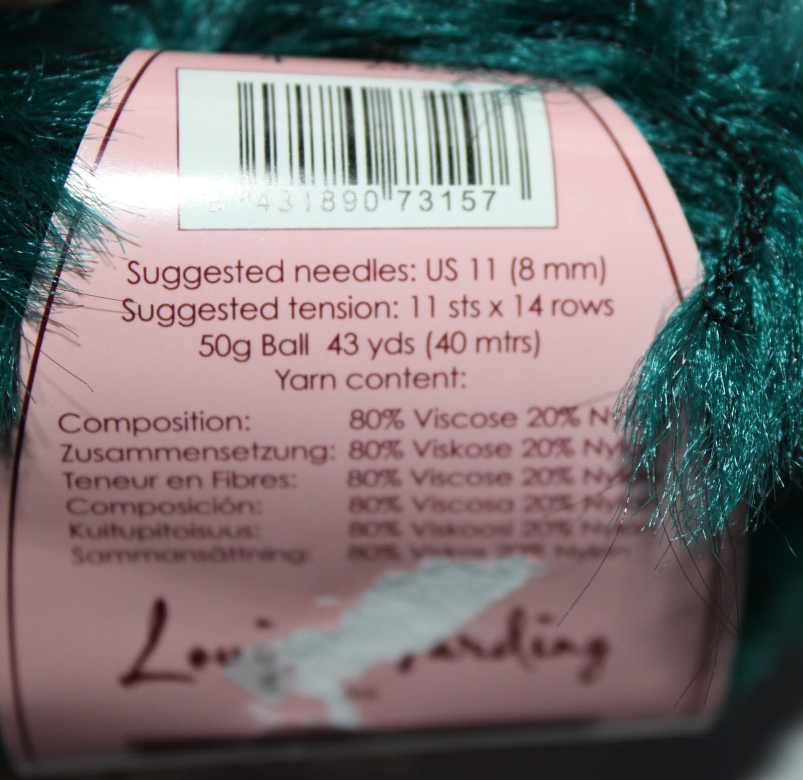 SALE Louisa Harding Luzia Yarn Col 4 Green Rayon Nylon 50gr 43yd - Thumbnail 4