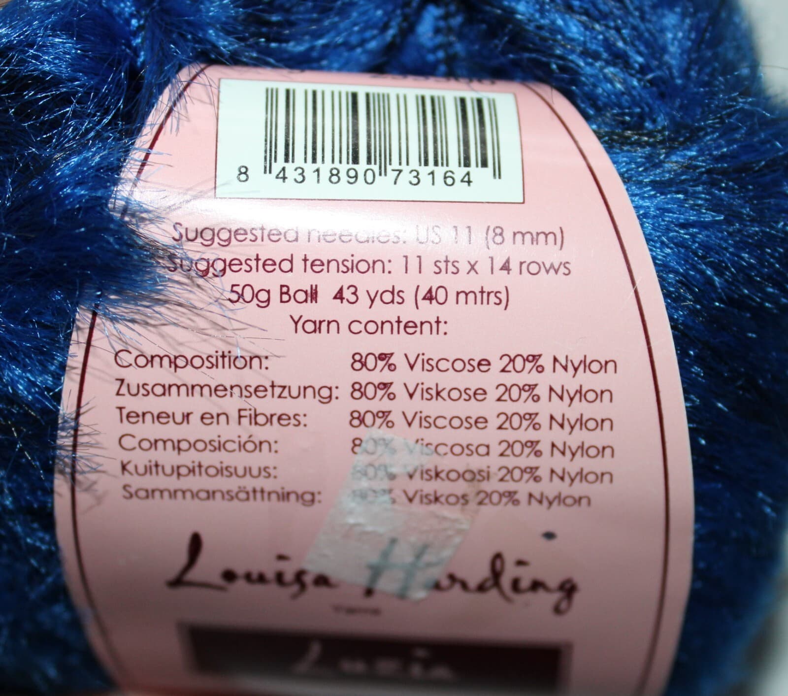 Louisa Harding Luzia Yarn Col 5 Blue Rayon Nylon 50gr 43yd - Thumbnail 4