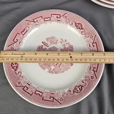 Vintage COOK’s Restaurant Supply Plate Jackson China Red Willow 9" - Thumbnail 4