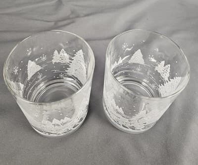 Frosted Horse Drawn Sleigh Tumbler Winter Scene Christmas 12 oz Set of 2 - Thumbnail 3