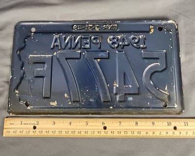 Vintage 1948 Pennsylvania License Plate 5477F PA Expired PA - Thumbnail 2