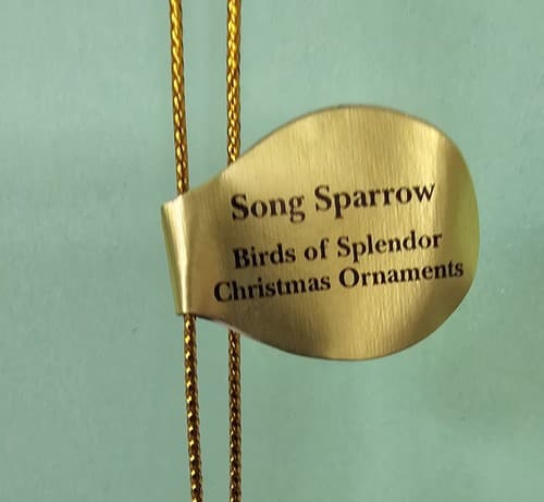 Danbury Mint Song Sparrow Christmas Ornament Birds of Splendor Egg 3.5" - Thumbnail 3
