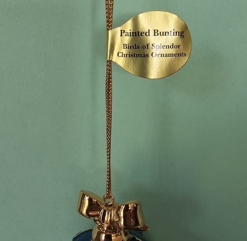 Danbury Mint Painted Bunting Christmas Ornament Birds of Splendor Blue Egg 3.5" - Thumbnail 3