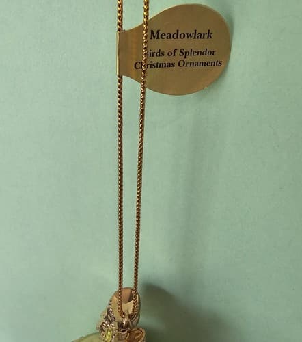 Danbury Mint Meadowlark Christmas Ornament Birds of Splendor Egg 3.5" - Thumbnail 3