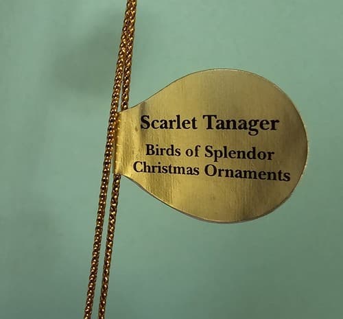 Danbury Mint Scarlet Tanager Christmas Ornament Birds of Splendor Egg 3.5" - Thumbnail 4