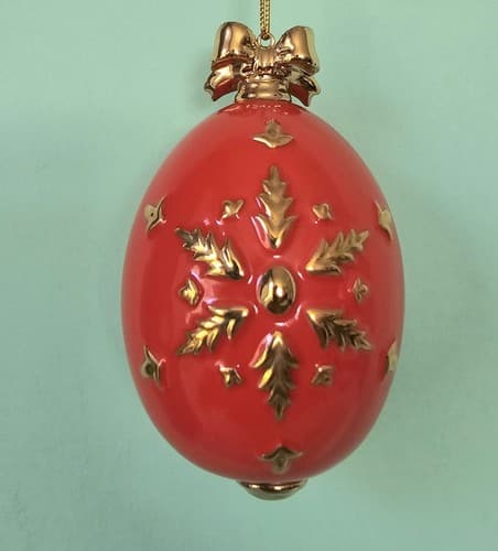 Danbury Mint Scarlet Tanager Christmas Ornament Birds of Splendor Egg 3.5" - Thumbnail 2