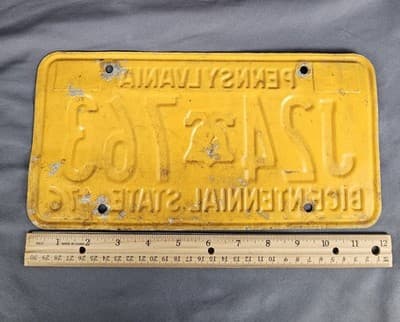 Pennsylvania License Plate Bicentennial State, original 76 tags J24 763 Expired - Thumbnail 2