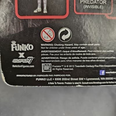 ReAction Predator Masked Invisible Action Figure 3.75” Funko 2013 Package Wear - Thumbnail 5