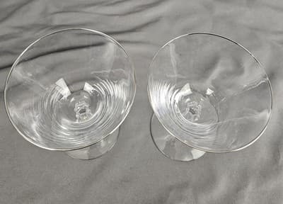 Fostoria Engagement Champagne Tall Sherbet, Set of 2, Signed Platinum Rim - Thumbnail 4