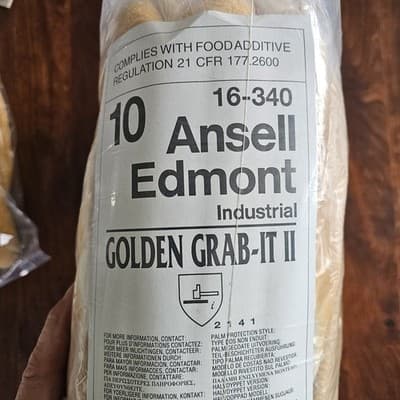 Ansell Golden Grab-It Gloves size 10 Large Palm Coated 1 doz Pairs NEW 16-340 - Thumbnail 4