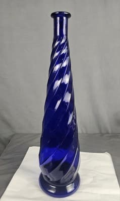 Guildcraft ITALY 🇮🇹 Vase 20" Tall Blue Swirl - Thumbnail 4