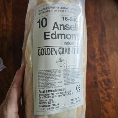Ansell Golden Grab-It Gloves size 10 Large Palm Coated 1 doz Pairs NEW 16-340 - Thumbnail 5