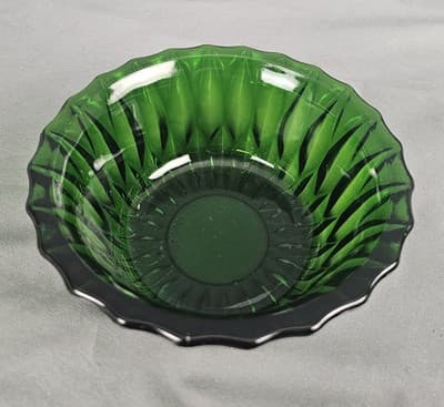 Vintage Green Hoosier Glass Bowl / Dish Scalloped Edge #4056 - Thumbnail 2