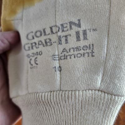 Ansell Golden Grab-It Gloves size 10 Large Palm Coated 1 doz Pairs NEW 16-340 - Thumbnail 8