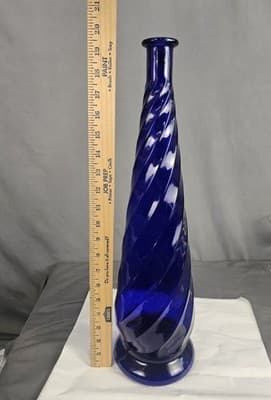 Guildcraft ITALY 🇮🇹 Vase 20" Tall Blue Swirl - Thumbnail 5