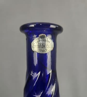 Guildcraft ITALY 🇮🇹 Vase 20" Tall Blue Swirl - Thumbnail 3