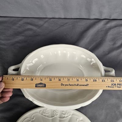IronStone Red Cliff Covered Vegetable Dish Tureen Grape Vines Oval USA - Thumbnail 11