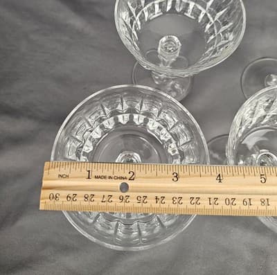 Vintage Set 4 Lady Victoria Lead Crystal Champagne Glasses Tall Sherbet - Thumbnail 7