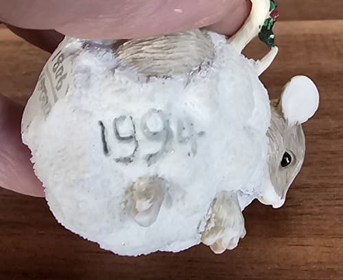 Mice Silvestri Snowball Mouse Christmas Figurine 1994 2 1/2 Inches Tall - Thumbnail 5