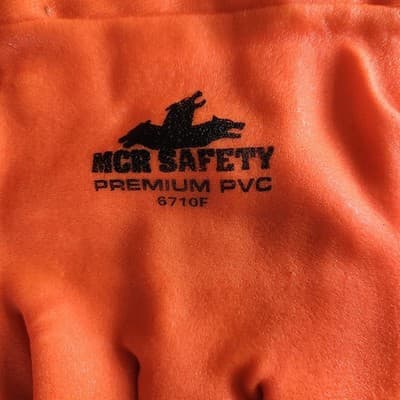 MCR Safety 6710F PVC Foam Lined Work Gloves Orange Gauntlet Waterproof 12 - 1 dz - Thumbnail 2