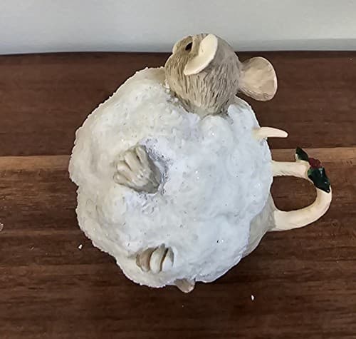 Mice Silvestri Snowball Mouse Christmas Figurine 1994 2 1/2 Inches Tall - Thumbnail 3