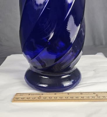 Guildcraft ITALY 🇮🇹 Vase 20" Tall Blue Swirl - Thumbnail 6