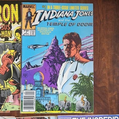 1980s Comics Lot of 7 Iron Man Indiana Jones Hulk Timespirits SEE Description - Thumbnail 3
