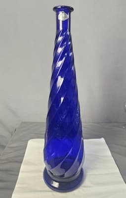 Guildcraft ITALY 🇮🇹 Vase 20" Tall Blue Swirl - Thumbnail 8