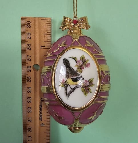 Danbury Mint Yellow Warbler Christmas Ornament Birds of Splendor Egg 3.5" - Thumbnail 5