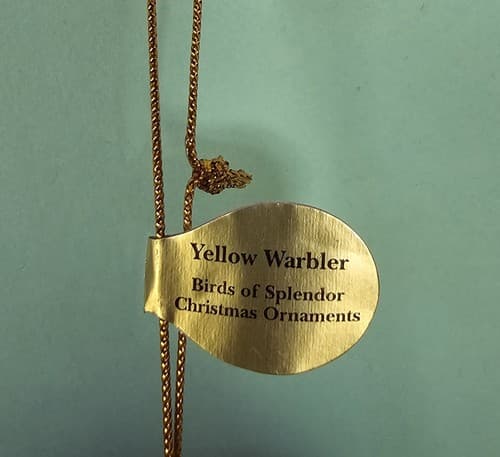 Danbury Mint Yellow Warbler Christmas Ornament Birds of Splendor Egg 3.5" - Thumbnail 3