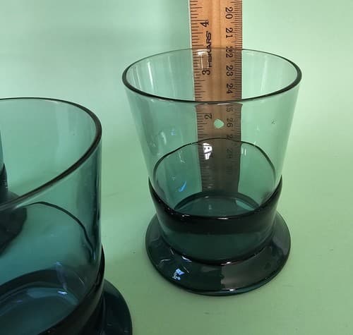 3 Cobalt Blue Drinking Glasses Tumblers Cocktail Juice Ikea 3.5" Tall x 2.75" - Thumbnail 3