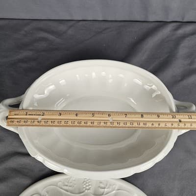 IronStone Red Cliff Covered Vegetable Dish Tureen Grape Vines Oval USA - Thumbnail 12