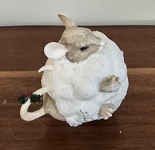 Mice Silvestri Snowball Mouse Christmas Figurine 1994 2 1/2 Inches Tall - Thumbnail 2