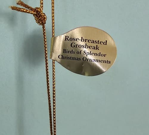 Danbury Mint Rose-breasted Grosbeak Christmas Ornament Birds of Splendor Egg 3.5 - Thumbnail 3