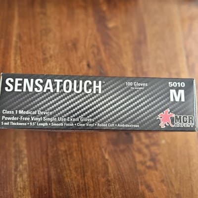 MCR Sensatouch 5010M 5ml Single Use Powder free Vinyl Gloves 1 box Free Shipping - Thumbnail 2