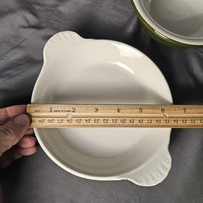 HALL Pottery Vintage 434 Ceramic Round Baking Dish & 392 Bowl Avocado green - Thumbnail 12