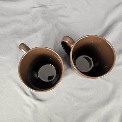 Set Of 2 Corelle Coffee Mug Chocolate Brown Stoneware Tea Cocoa Cup Mug - Thumbnail 2