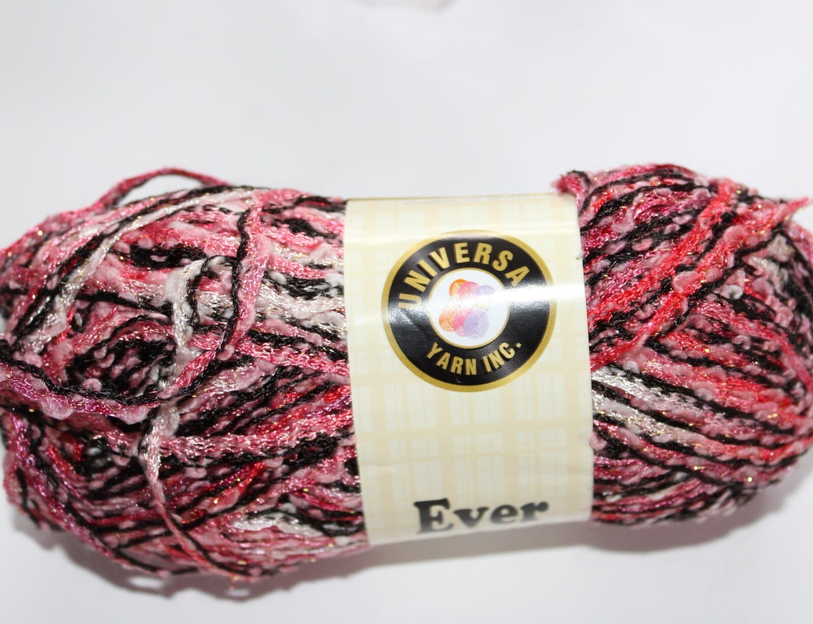 SALE Universal Yarn Ever Col 13 Pinks Black White Glitter 50gr 100m Acrylic Wool - Thumbnail 2