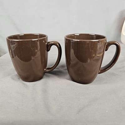 Set Of 2 Corelle Coffee Mug Chocolate Brown Stoneware Tea Cocoa Cup Mug - Thumbnail 6