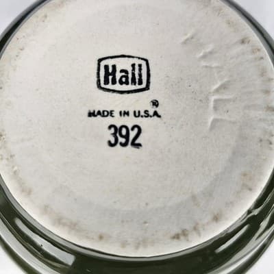 HALL Pottery Vintage 434 Ceramic Round Baking Dish & 392 Bowl Avocado green - Thumbnail 8