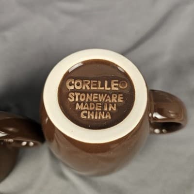 Set Of 2 Corelle Coffee Mug Chocolate Brown Stoneware Tea Cocoa Cup Mug - Thumbnail 5