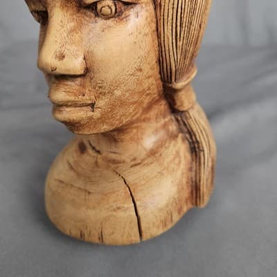 Folk Art Vintage Midcentury Wood Carving Sculpture Jamaica Signed T. Plummer - Thumbnail 8