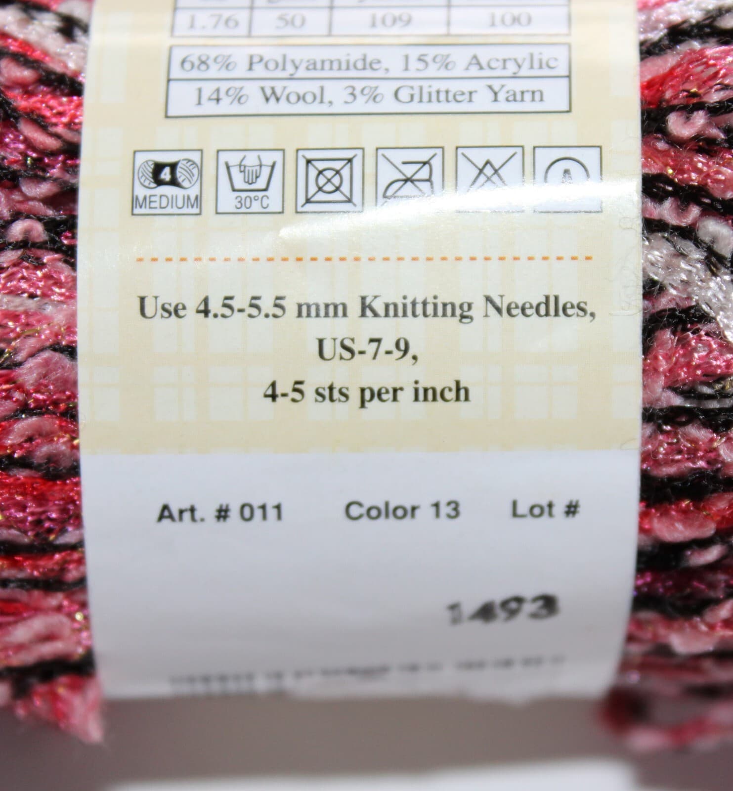 SALE Universal Yarn Ever Col 13 Pinks Black White Glitter 50gr 100m Acrylic Wool - Thumbnail 4